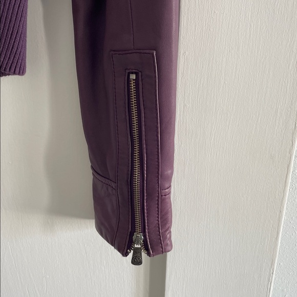 Y2K Rock&Republic Purple Lambskin Leather Jacket with Zipper Details - Picture 6 of 10